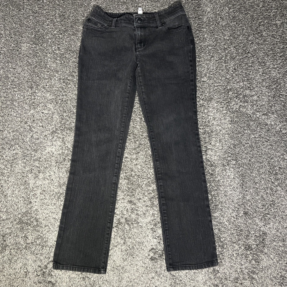 Chico's 0 Regular Black Straight Leg‎ Jeans